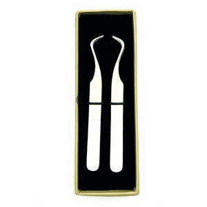 Pince à épiler professionnelle en acier inoxydable, pointe dentelée, anti-magnétique, anti-statique, poignée confortable, parfaite - Product Image 1