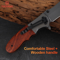 YUEYANG Compact Tactique Poche Couteau Pliant Camping En Plein Air Inoxydable Lame Survie Manche En Bois Offre Spéciale En Gros OEM