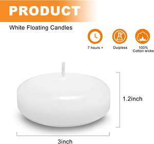 Lilin Terapung Parafin Oshine Wholesale 7 Jam, 3 Inci, Vela Flutuante, Lilin Air Terapung untuk Pernikahan - Product Image 2