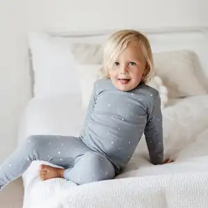 Set di pigiami per bambini in cotone con stampa personalizzata abbigliamento per la casa abbigliamento da notte per ragazzi e ragazze 2 pezzi a manica lunga Set Casual per neonati