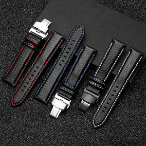 20mm 22mm 24mm Bracelets en <span class=keywords><strong>cuir</strong></span> de fibre de carbone de qualité supérieure <span class=keywords><strong>Bracelet</strong></span> de <span class=keywords><strong>montre</strong></span> en <span class=keywords><strong>cuir</strong></span> de vache <span class=keywords><strong>Bracelet</strong></span> pour hommes - Product Image 3