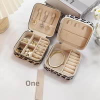 Nouvelle boîte à bijoux portable en matériau composite à imprimé léopard pour accessoires féminins, organisateur sophistiqué pour