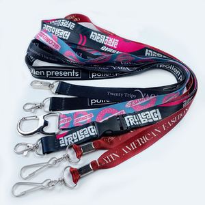 Wholesale <b>Custom</b> Logo Heat Transfer Tear Resistant Polyester <b>Keychain</b> Lanyard Woven Nylon Material Hook Promotional Music Event - Product Image 3