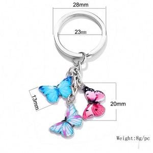 Venta al por mayor moda colorido esmalte Metal 3D llaveros insectos coche mujer bolso accesorios joyería 3D llavero - Product Image 6