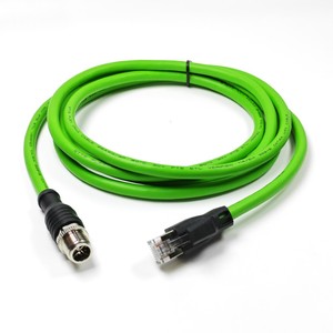China Factory M12 X Coded 8 Pin EtherCAT Ethernet Cable Male RJ45 Profinet Industrial Cat6A Cable - Product Image 1