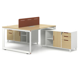 Table de bureau moderne en promotion pour 4 personnes, poste de travail extensible avec cloison, mobilier de bureau multifonctionnel - Product Image 3