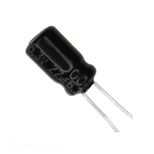 ตัวเก็บประจุแบบมีรูผ่านสำหรับ ECE-A0JKA220ตัวเก็บประจุ22 uF 20% 6.3V เรเดียล th 22 uF - Product Image 1