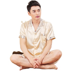Versione coreana del Pigiama di Seta degli uomini di estate pigiama a maniche corte del vestito degli uomini di sottile di ghiaccio di primavera e di autunno vestiti a <span class=keywords><strong>casa</strong></span> - Product Image 1