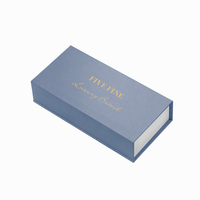 Boîte magnétique élégante avec logo estampé à chaud, style ampoule violette, pour ensemble de flacons de poudre réparatrice pour la peau et sérum peptide, emballage en boîte en papier