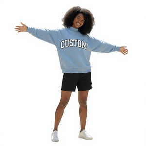 Sweat-shirt léger oversize à col montant, imprimé et brodé, en molleton brossé doux, pour l'hiver et toutes les saisons, style streetwear - Product Image 1