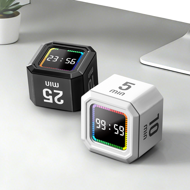 Wholesale Kids Magnetic Back Digital Kitchen Timer Gravity Sensor Flip Cube Classroom Learning Study Visual Pomodoro Timer