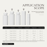 Flacon cosmétique de luxe en PET 60 ml avec vaporisateur, flacon en HDPE 250/300 ml pour shampoing et lotion