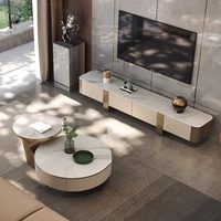 Table basse en dalle de roche minimaliste moderne et légère avec tiroir meuble TV créatif pour salon meubles de maison