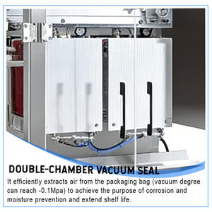 Machine d'emballage automatique à double chambre sous vide pour sacs Doypack préformés pour <span class=keywords><strong>riz</strong></span>, pois, haricots rouges, soja et céréales - Product Image 6