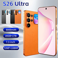 Smartphone S26 Ultra 5G Android 15 Écran LCD 7,3 pouces 120Hz Écran arrière dynamique 16 Go de RAM 1 To de stockage Double SIM LTE Deca Core
