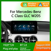 Système Linux pour voiture de 10,25/12,3 pouces pour Mercedes-Benz Classe C W205 S205, lecteur vidéo de navigation CarPlay, Android Auto
