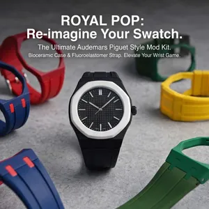 สำหรับ <span class=keywords><strong>Audemars</strong></span> <span class=keywords><strong>Piguet</strong></span> AP & Swatch Royal POP Pocket FKM สายนาฬิกา + ตัวเรือนป้องกันไบโอเซรามิก สายนาฬิกาและสายรัดข้อมือสำรอง - Product Image 3