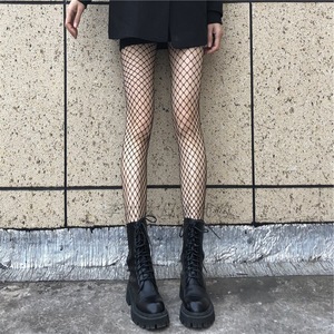 Mu Ruan Fishnet Stockings Black Thin Mesh Transparent Long Women's Spring JK Style 100 Cotton Youth Fashion - Product Image 1