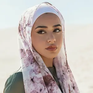 New design floral printed chiffon scarf hijab exclusive muslim chic feminine shawls