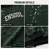 Sweat-shirt à col rond personnalisé effet vieilli délavé à l'acide, streetwear de haute qualité, coupe ample peinte au pistolet, pour homme, taille L