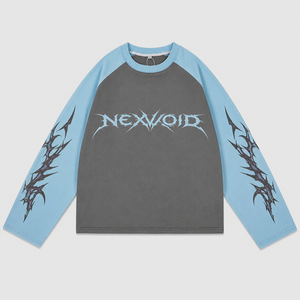 เสื้อยืดคอตตอน 300GSM แขนยาวทรงแร็กแลนแบบคัสตอม พิมพ์ลายกราฟิกชนเผ่า สไตล์สตรีทแวร์ ทรงบ็อกซี่ฟิต โอเวอร์ไซส์ สำหรับผู้ชาย - Product Image 1