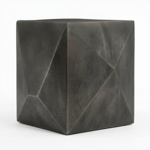 Polished Edge Modern Coffee <b>Table</b> Minimalist Design Handmade Living Room Furniture Geometric Shape Dark Gray Finish - Product Image 1