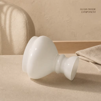Abat-jour moderne en verre soufflé blanc pour luminaire suspendu simple, abat-jour décoratif opale avec surface polie lisse