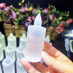 بلورات طبيعية نحت الحرف بسعر الجملة شمعة سيلينيت بلورات شمعة للديكور المنزلي - Product Image 2