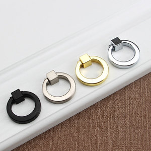 Poignée de porte de placard minimaliste moderne Xingmaite en alliage de zinc, anneau de traction à trou unique pour tiroir et armoire - Product Image 1