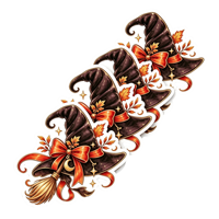 Autocollants découpés sur mesure pour Halloween, autocollants en vinyle imperméables mignons, papier autocollant avec motifs de sorcières, fantômes, citrouilles, « Trick or Treat », pour la décoration