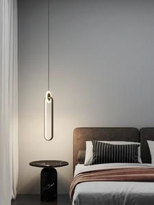 Lámparas de noche negras, lámparas colgantes simples, lámpara para el hogar, luz colgante LED - Product Image 4