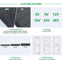 Panneau solaire monocristallin ETFE personnalisé 1W 6V, petit panneau solaire 2W 3W 5W avec adhésif auto-collant