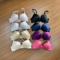Soutien-gorge push-up sans couture en maille tricotée à boutonnière, doux et soyeux, avec armatures, séchage rapide, bonnet 3/4, maintien du décolleté, usage quotidien pour femme SUHE