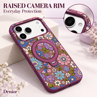 Casing Ponsel Anti Jatuh dengan Pelindung Lensa dan Penyangga Putar Bermotif Cork, Kompatibel dengan Apple 18/17/16/15/14 Pro/Pro Max Series