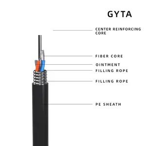 G652D 단일 모드 미터 1km 지하 GYTA Gyta53 잠수함 드롭 야외 12 24 48 멀티 코어 광섬유 케이블 당 코어