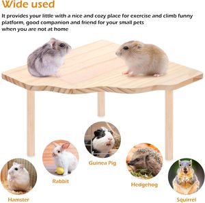 Ensemble de 2 plateformes en bois pour hamsters nains, hamsters syriens, gerbilles, souris, <span class=keywords><strong>degus</strong></span> ou autres petits animaux - Product Image 6