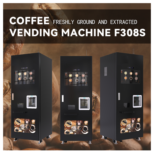Commercial Fully Automatic Coffee Vending Machine 24/7 Self-Service Touchscreen Super Automatic Coffee Machine Bean to Cup