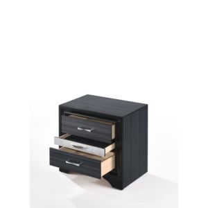 DB Naima Table de chevet de luxe moderne avec finition noire Armoire de chevet en bois massif pour appartement ou maison pour chambre à coucher - Product Image 3