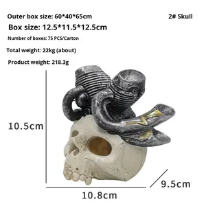Umweltfreundliches PVC-Harz Totenkopf-förmiges Ornament für Reptiliengehege, Landschaftsgestaltung, Aquarium-Dekoration und Versteck - Product Image 5