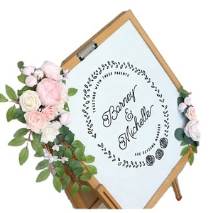 Bouquet de roses artificielles en soie blanc rose incarnadine, en promotion, pour décoration de mariage - Product Image 1