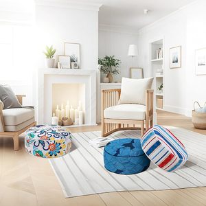 <b>Inflatable</b> Round Pouf PVC Outdoor <b>Footstool</b> Portable Circular Design Adult Use 0.3MM Thickness Custom Made - Product Image 2