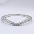 Round Cut Curve Band 14k White Gold Lab Diamond Ring