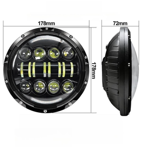 Faros delanteros LED de 7 pulgadas con haz sellado de 48W de haz Alto y Bajo de forma redonda con enchufe H4 para accesorios <span class=keywords><strong>Hummer</strong></span> H3 de coche - Product Image 3