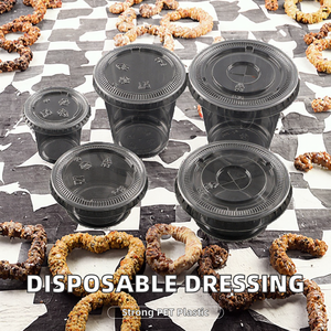 Gobelets jetables noirs en plastique à paroi simple, petits récipients premium pour condiments et sauces, idéaux pour salades et assaisonnements - Product Image 2