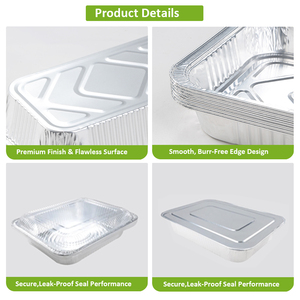 Bandejas de aluminio desechables de 9x13 pulgadas, tamaño medio, para vaporera, bandejas profundas de papel de aluminio, ideales para cocinar, calentar <span class=keywords><strong>y</strong></span> almacenar alimentos. - Product Image 3