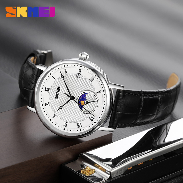 Analog Watches Leather Date Watches Wrist for Men Quartz Watches Man Sport Mens Skmei 9308 Watches Good Brand