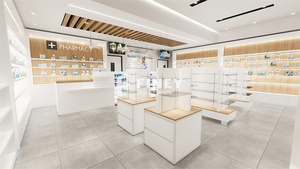 Exhibición de la tienda minorista Farmacia Diseño interior Estantes de exhibición de madera Estantes de la tienda para farmacia - Product Image 5