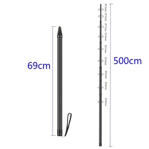 Perche à <span class=keywords><strong>selfie</strong></span> réglable de 3 m/118 pouces, invisible, en fibre de carbone, pour accessoires d'<span class=keywords><strong>action</strong></span> Insta360 X3 ONE X2 - Product Image 3