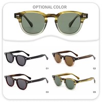 Lunettes de soleil tendance vertes avec logo personnalisé en acétate, style Vantage Old Money, lunettes de créateur de luxe pour homme, protection UV400
