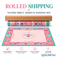 Tapis de Mahjong Américain pour Fêtes de Jardin, en Tissu Tricot Brillant, Imperméable, Pliable, Écologique, avec Tuiles Anti-Bruit